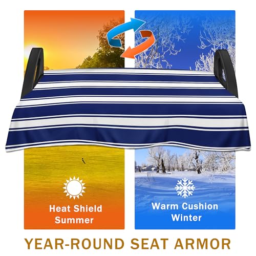 Golf Cart Seat Covers - Soft Towel Blanket for EZGO, Club Car, Yamaha - Blue Dark