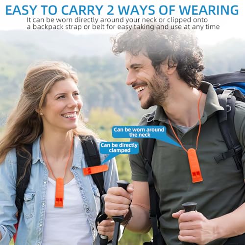 Emergency Safety Whistles 12 Pack with Lanyard - 120dB Loud