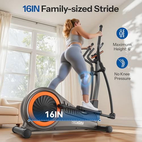 Magnetic Elliptical Trainer for Home Use - 16IN Stride Orange