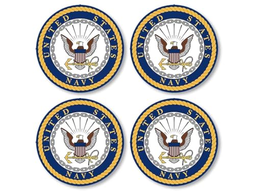 US Navy Logo Stickers - 4-Pack 1.5 Inch Vinyl Decals