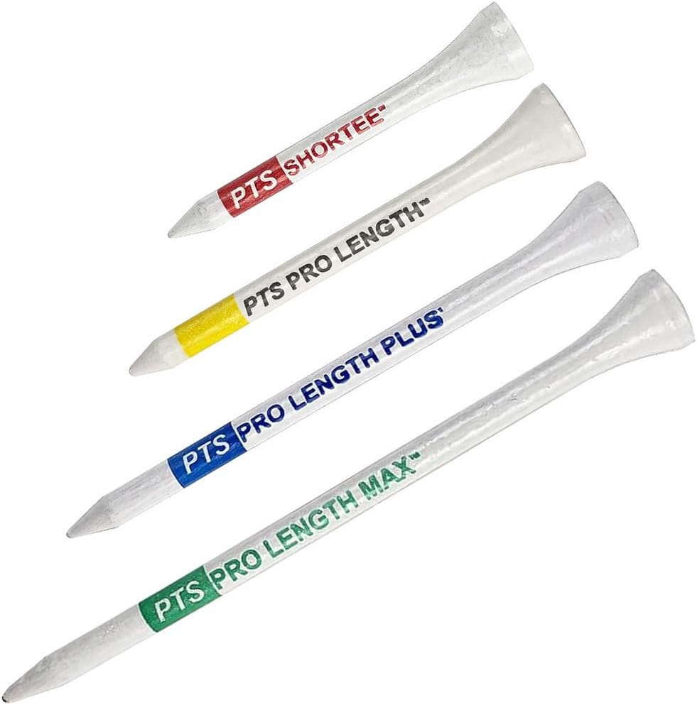 PTS Wooden Golf Tees - Durable 4-Inch Tees for Enhanced Performance | Bag of 50 Tees