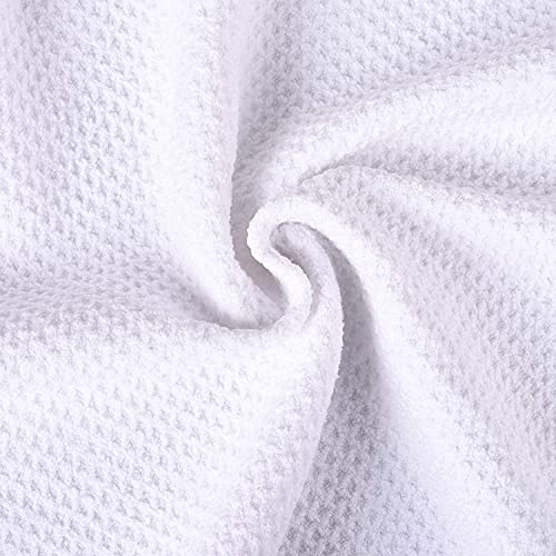 VIVIDLY 2 Pack 16x24" Microfiber Golf Towels with Heavy Duty Carabiner Clip - White