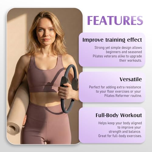 14.5-Inch Pilates Ring - Durable Resistance Circle with Foam Handles