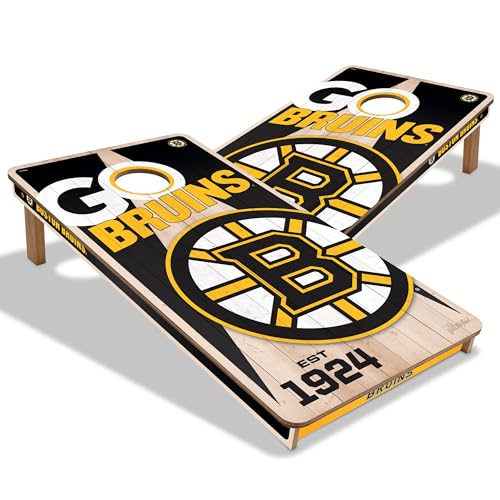 Boston Bruins Cornhole Set - 2' x 4' Wooden Game Boards