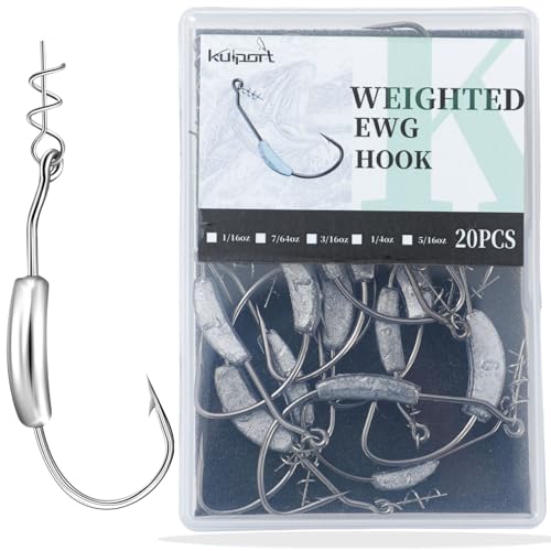 Weighted Fishing Hooks with Twist Lock - 7/64oz 20 Pack