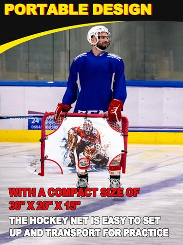 Mini Steel Hockey Net with Shooter Tutor - 30" x 20"