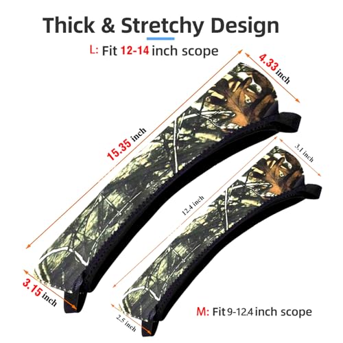 Scope Covers Neoprene Lens Cover Medium & Large Fits 9-14 Inch Scopes, Long-Term Protection