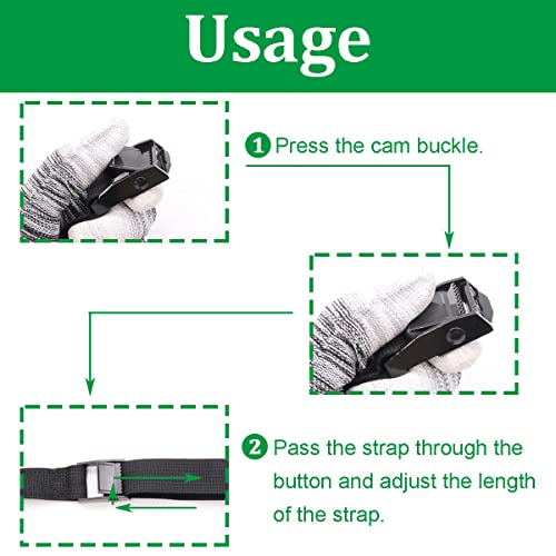2 PCS 1" x 4ft Battery Tie Down Strap kit,Battery Hold with Stainless
