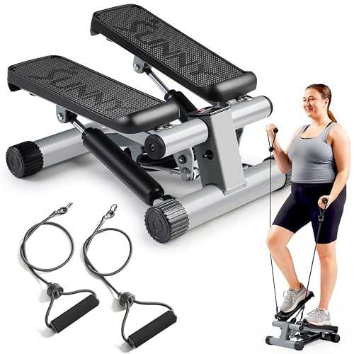 Mini Stair Stepper with Resistance Bands for Full Body Cardio