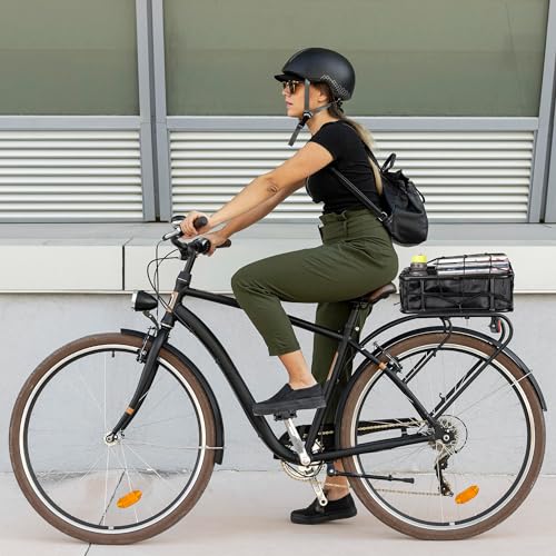 CXWXC Large Bicycle Rear Basket 18x13x6 Inch Cargo Carrier with Net & Liner