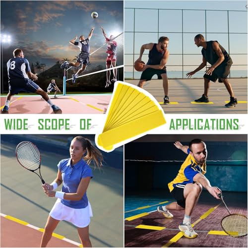 Court Line Marker Kit - 24 Yellow Boundary Markers for Sports
