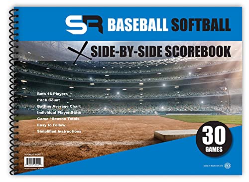 Baseball/Softball Scorebook - 16 Players, 30 Games, Pitch Count