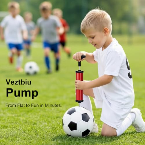 Manual Sports Ball Inflator Kit - 2 Hand Pumps with Needles & Hoses