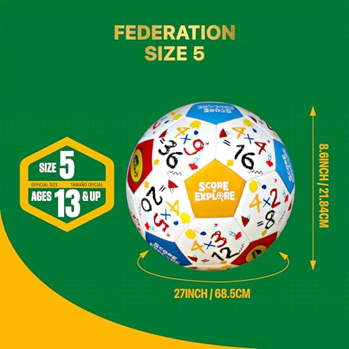 Size 5 Crayola Soccer Ball - Fun Multiplication Design for Kids