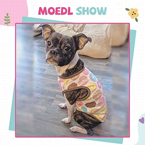 Small Dog Shirt - Cute Cotton Tee for Pets, Coffee Donut, Size S