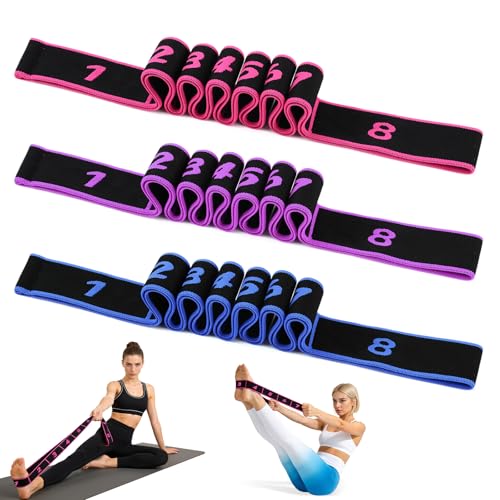 8-Level Adjustable Fitness Resistance Band with Handles - 3pcs-A