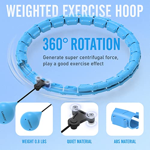 Weighted Hula Hoop for Adults - 47 Inch Fitness Exercise Hoop