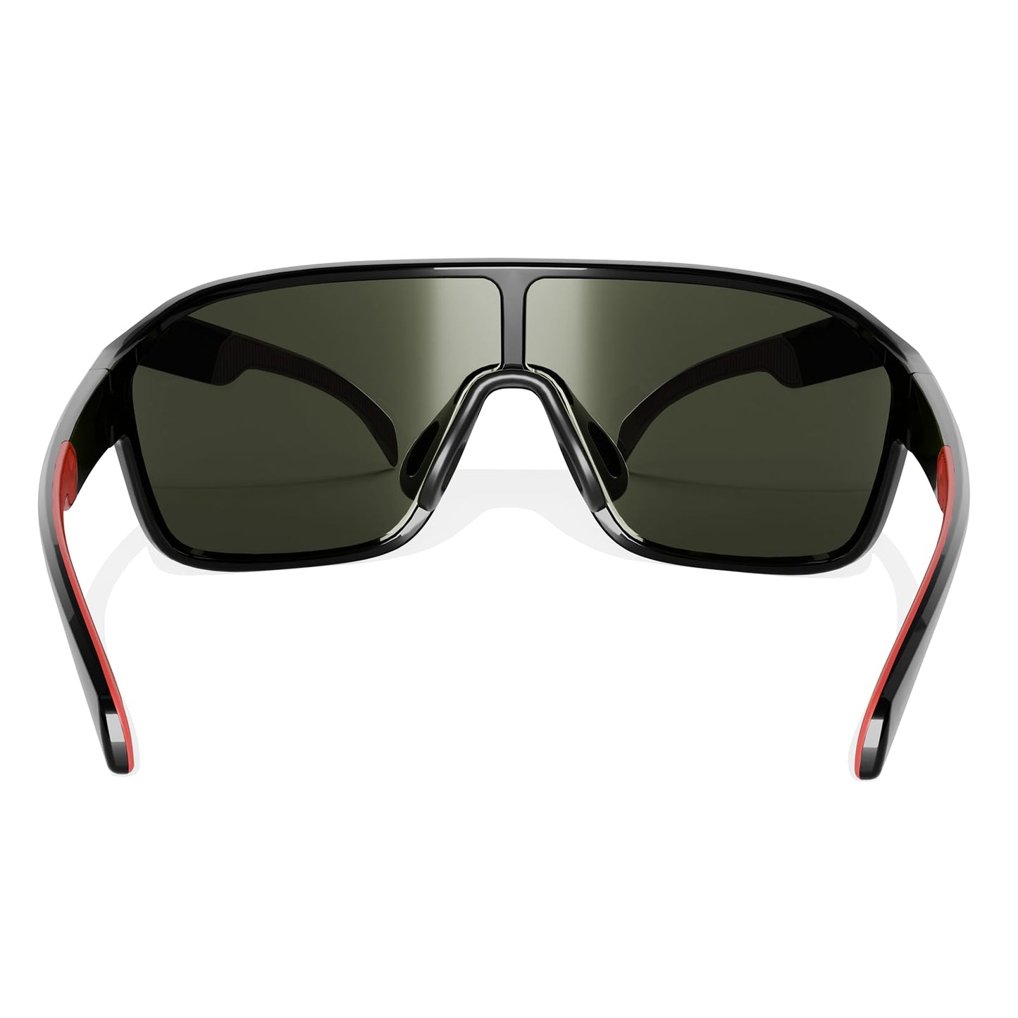 B.N.U.S Men's sports cycling sunglasses for women outdoor running fishing and boating (Polished Black/Brown Polarized, Plastic Lenses)