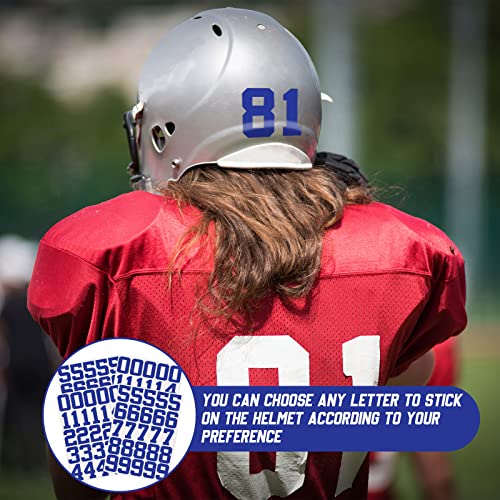 Sports Helmet Number Stickers - 102 Pcs Navy Blue Vinyl Decals