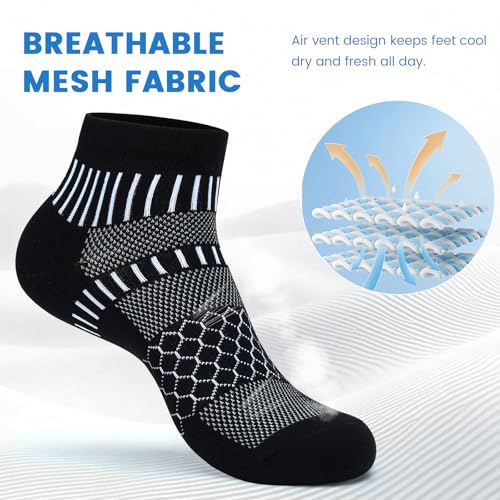 Ankle Compression Socks for Plantar Fasciitis Relief - Cushioned Athletic