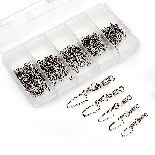 Fishing Swivels Snap Swivels - 110PCS Stainless Steel Assortment