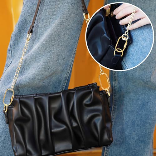 Brass Key Ring Set - Gold Carabiner Clip with Screw Lock, 4 Clips
