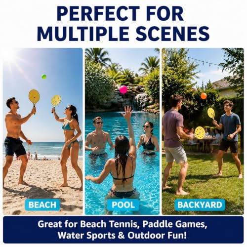 5 Pieces Waterproof Floating Beach Paddle Balls Set