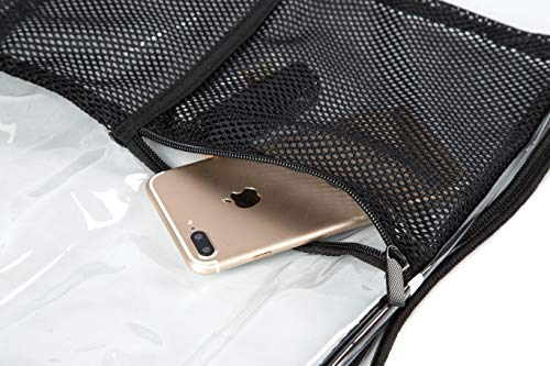 Black Clear Drawstring Backpack - Stadium Approved Gym & Concert Bag
