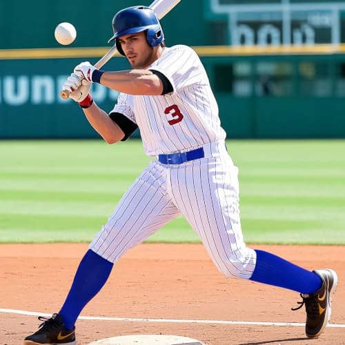 Baseball Socks and Belt Combo Set - Blue, Large