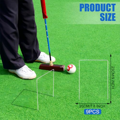 Set of 9 Croquet Wickets Replacement - Square Style