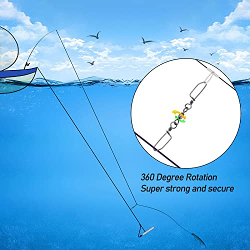 Dr.Fish 20 Pack #4/0*6 Saltwater Stainless Steel Double Snap Swivels - 220LB