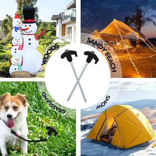 8 Pack Heavy Duty Screw-in Tent Stakes 8 Inch Ground Anchors Camping Accessories