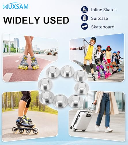 8-Pack Inline Skate Bearing Spacers for 8mm Axles - Silver
