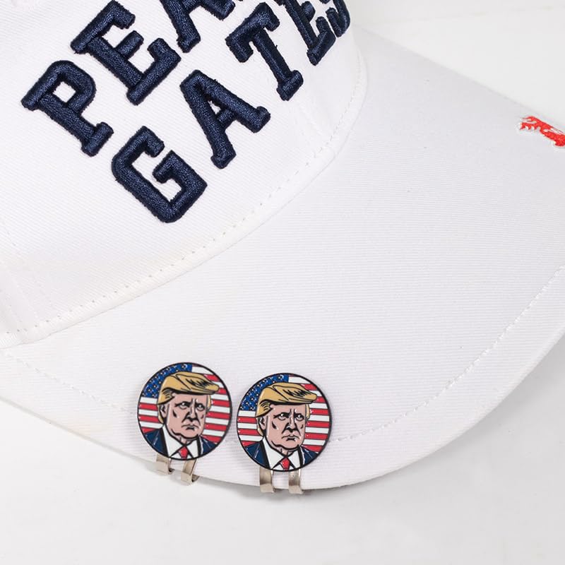 Mr. President Patriotic Golf Ball Markers with Hat Clip - American Flag & Eagle Design
