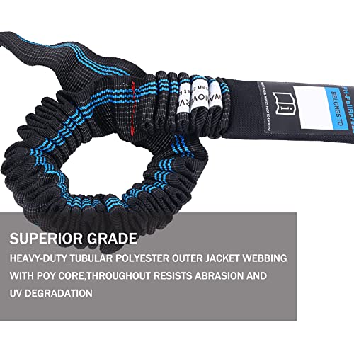 6 FT Safety Harness Lanyard with Double Heavy Duty Snap Hook, Single leg Abrasion Resistant Internal Shock Absorbing Fall Protection Lanyard, Construction Arborist Roofer, OSHA/ANSI Rated