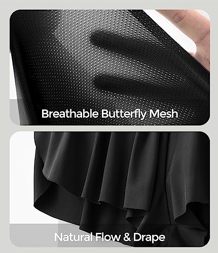 IUGA Women's High Waist Butterfly Athletic Shorts Large Black for Running & Workout