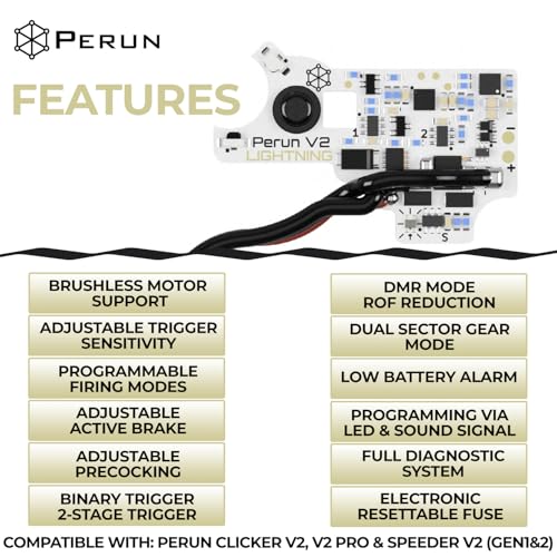 Perun V2 Lightning Mosfet for AEG Airsoft Rifle - Programmable Modes