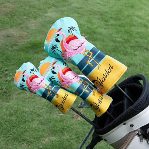 BAIRBRE Golf Club Head Covers Flamingos Driver/Hybrid Leather - Fits All, For Hybrid