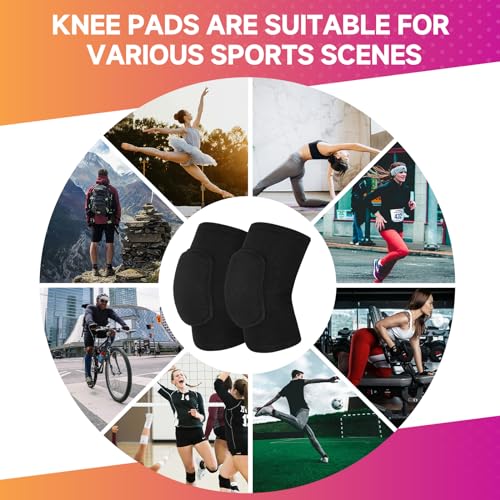 Volleyball Knee Pads - Unisex Compression for Sports - Black, Small