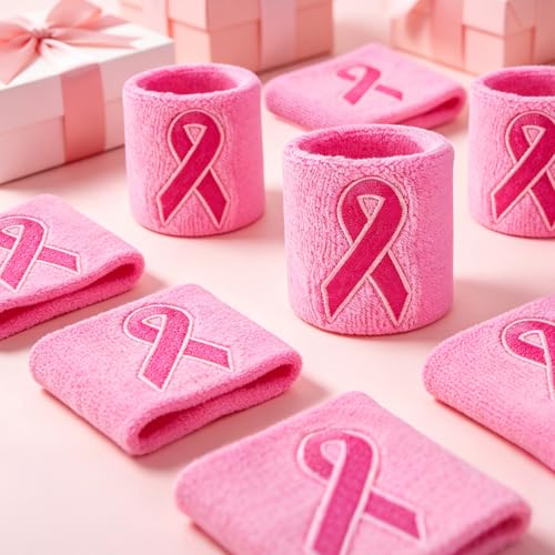 Breast Cancer Awareness Wristbands - 2 Pack Pink Ribbon
