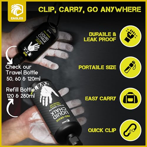 Liquid Chalk for Weightlifting, Gymnastics & Climbing - 60ml, 120ml, 280ml