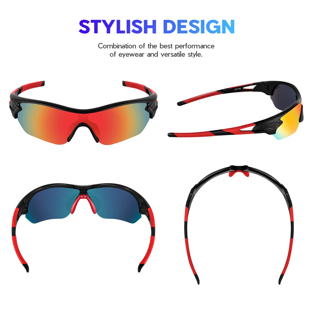BEACOOL Polarized Sports Sunglasses for Men Women Youth Baseball Cycling Running Driving Fishing Golf Motorcycle TAC Glasses
