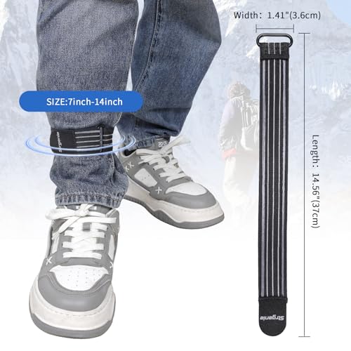 Adjustable Ankle Boot Straps with Anti-Slip Strips - Black, 2pcs
