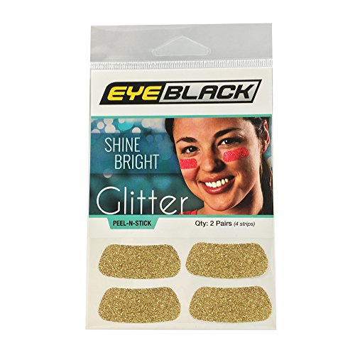 Colorful Glitter Eye Black Strips - Game Day Accessory - Gold
