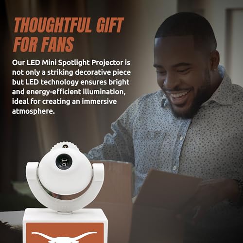 Texas LED Mini Spotlight Projector - 6 Team Logos, Portable & Rechargeable