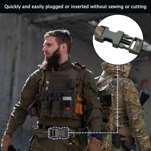 2-Pack 0.79-inch Quick Release Side Buckles for Tactical Backpack Straps