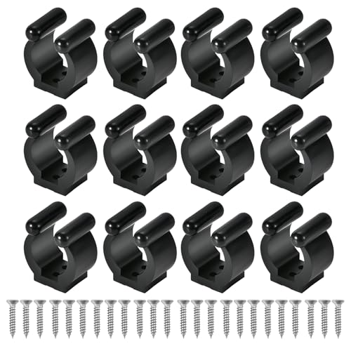 12 PCS Pool Cue Holder Clamps with Screws - Medium Size