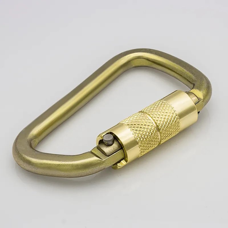 Auto Locking Carabiner 30KN=6500lbs Heavy Duty Large Clip Climbing Carabiner Twist Lock Carabiners for Rock Climbing, Camping, Gym,Rescue (CE Rated,D Shape),Gold