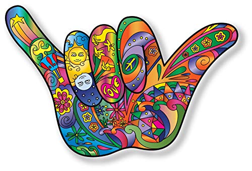 Hang Loose Shaka Sticker Decal - 5.5 x 3.6 Inches