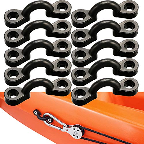 Nylon Bungee Deck Loops Kit - 10PCS Pad Eye with 20 Screws - Black
